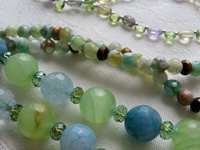 Gallery - Agate rounds and Peridot teardrop Necklaces