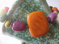 Orange Tagua Nut & Acai Bracelet