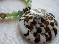 Natural Shell Pendant & Agate Necklace