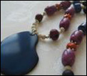 Tagua Nut Pendant, Acai Beads & Marble